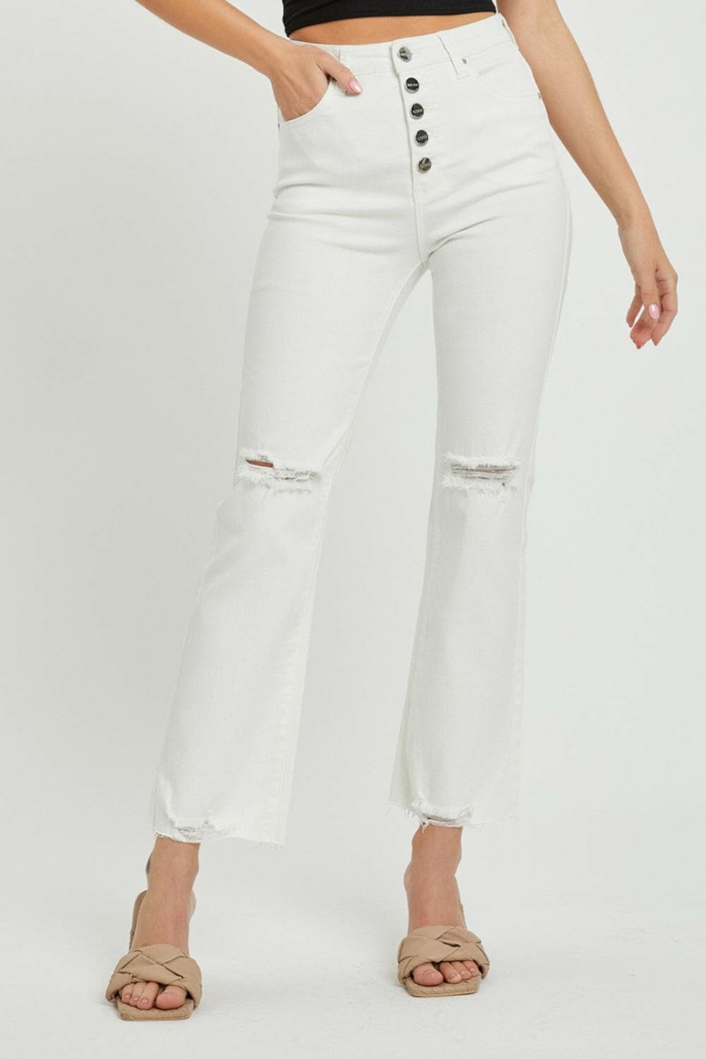 RISEN  Full Size High Rise Button Fly Straight Ankle JeansUpgrade Your Style with RISEN Full Size High Rise Button Fly Straight Ankle Jeans
 Revamp your wardrobe with these chic and trendy high rise button fly straight anklLove Salve RISEN Full Size High Rise Button Fly Straight Ankle Jeansusa