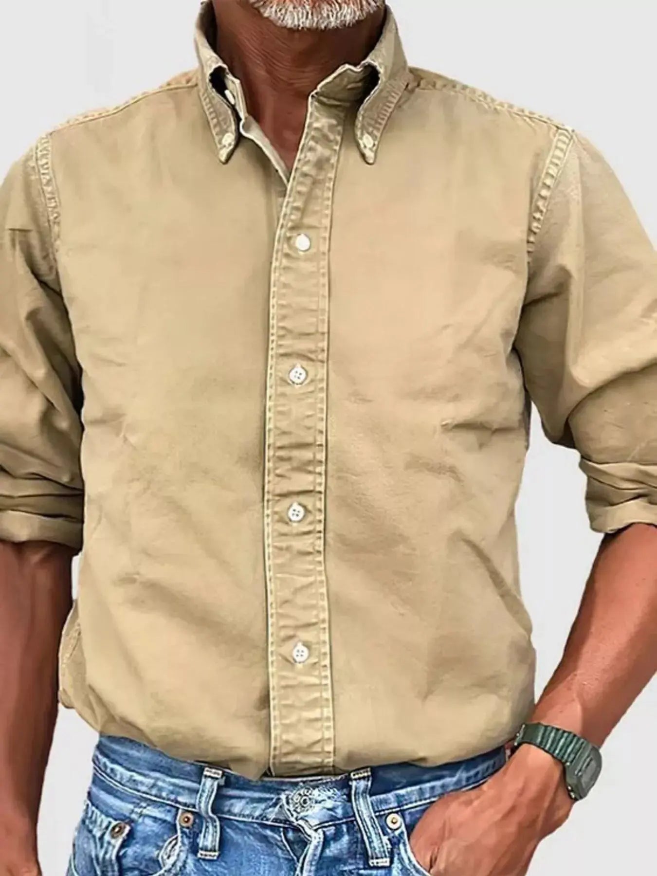Men's Full Size Casual Button-Down Shirt Plus Size Simply Love