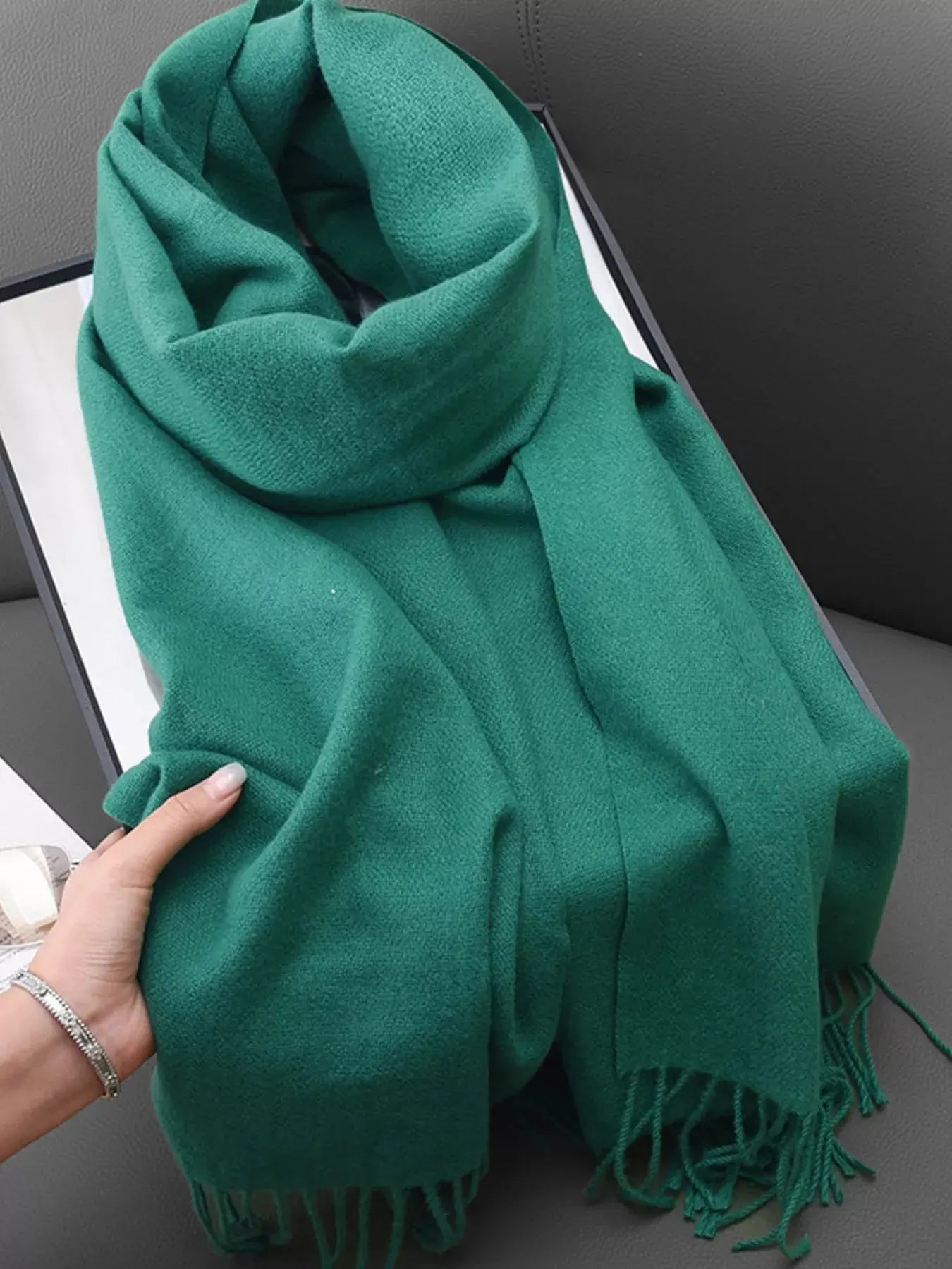 Solid Color Fringe Scarf Simply Love