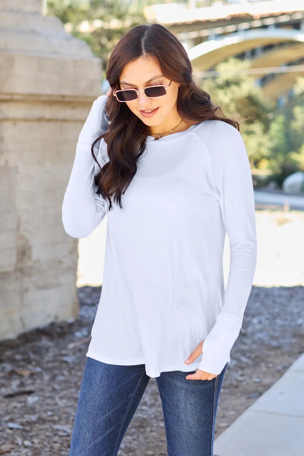 Basic Bae Full Size Round Neck Long Sleeve T-Shirt - Love Salve