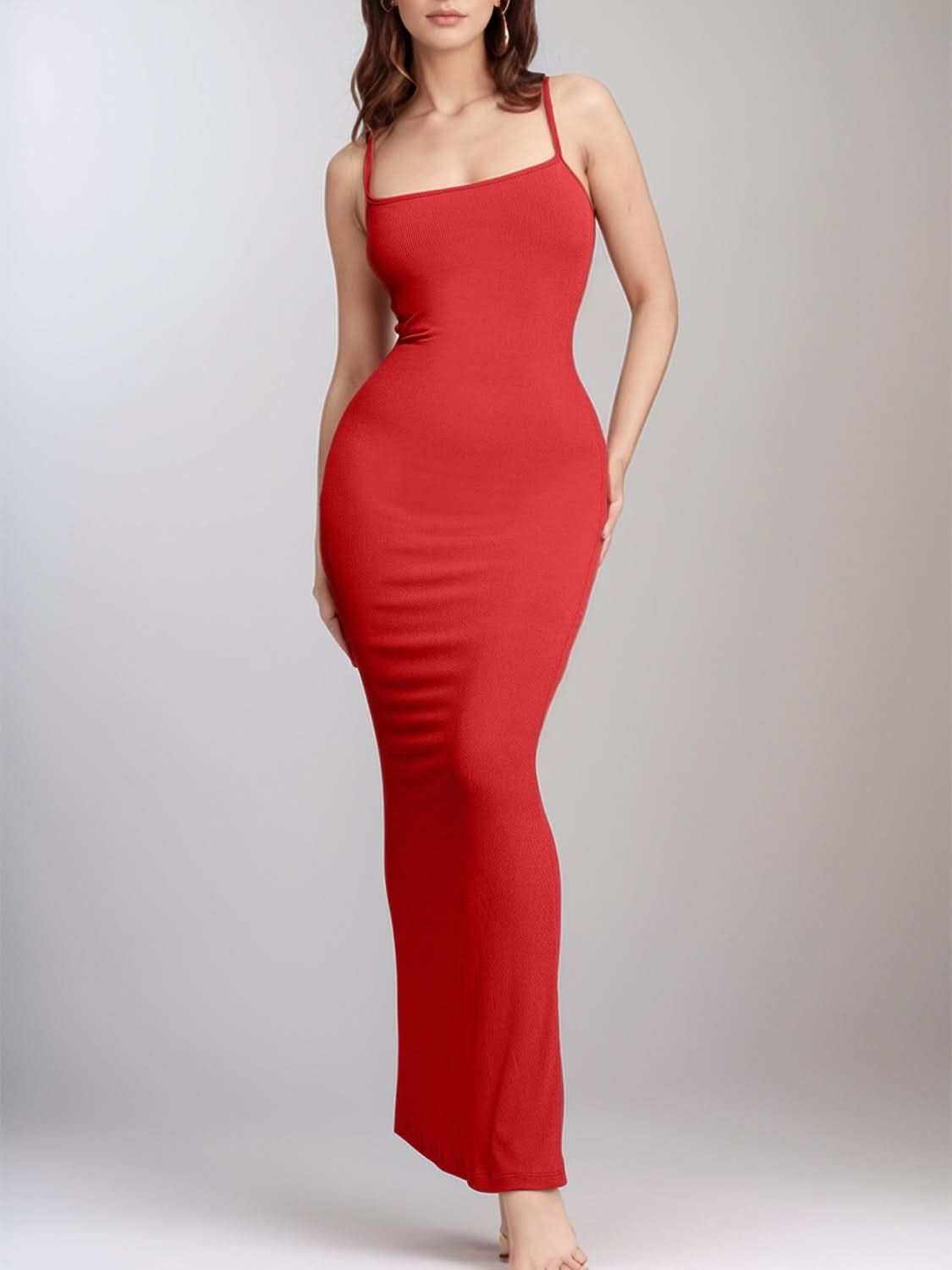 Sleek and Stretchy Built-In Shapewear Sleeveless Maxi Dress