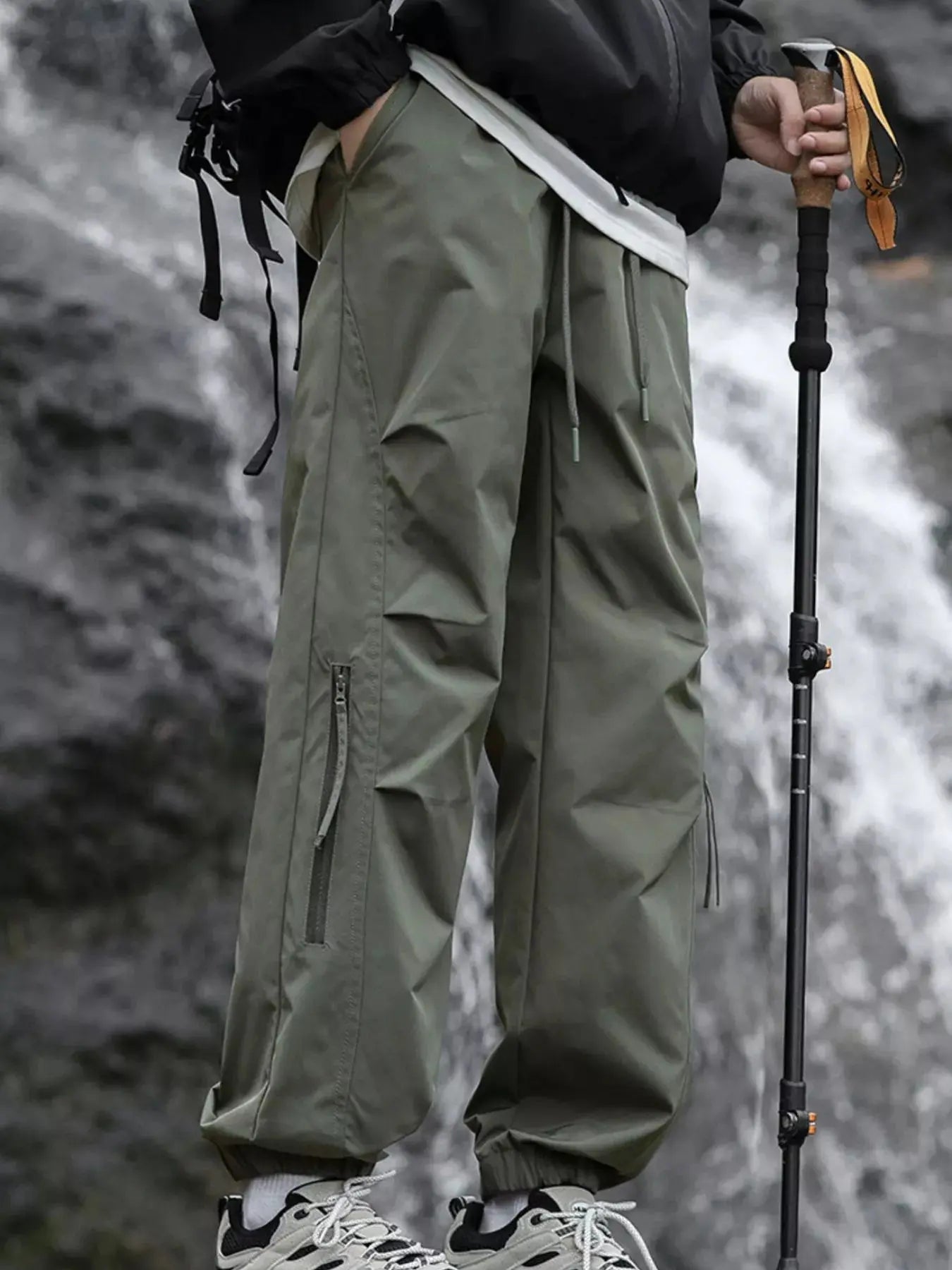 Men's Plus Size Cargo Pants with Zipper Pockets Simply Love