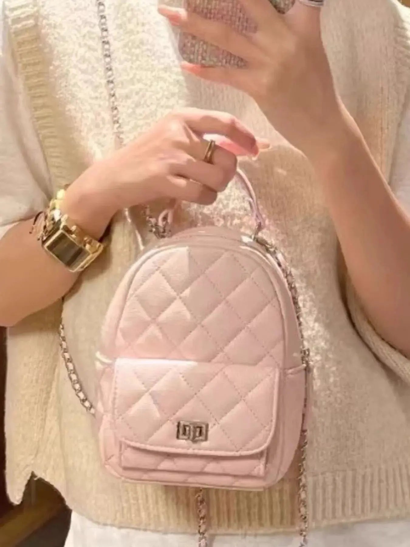 Quilted Mini Backpack Bag Simply Love