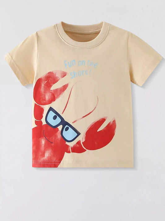 Children's Lobster Graphic Round Neck Tee Simply Love