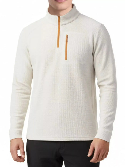 Men's Plus Size Quarter Zip Long Sleeve Top Simply Love