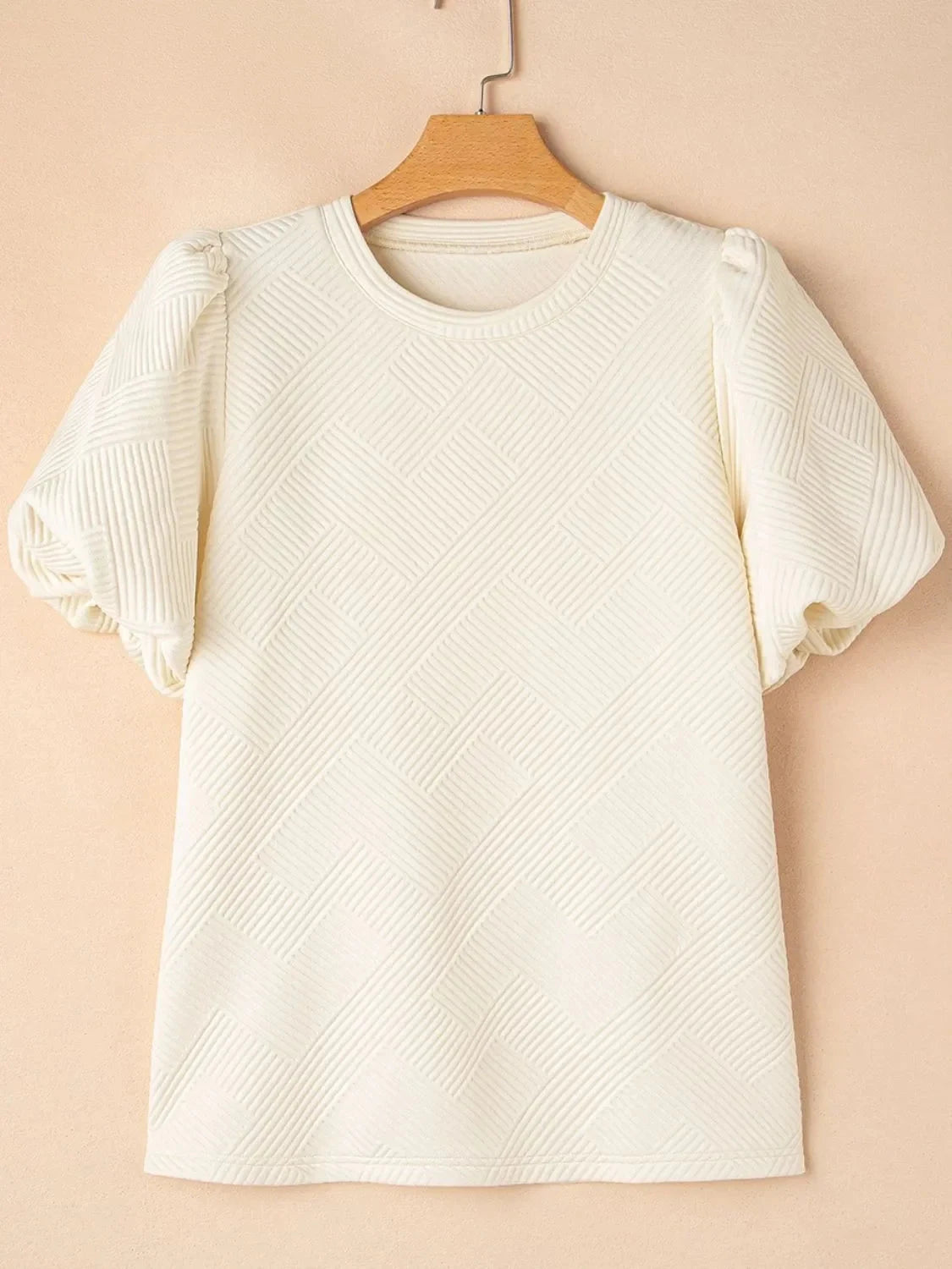 Textured Puff Sleeve T-Shirt Simply Love