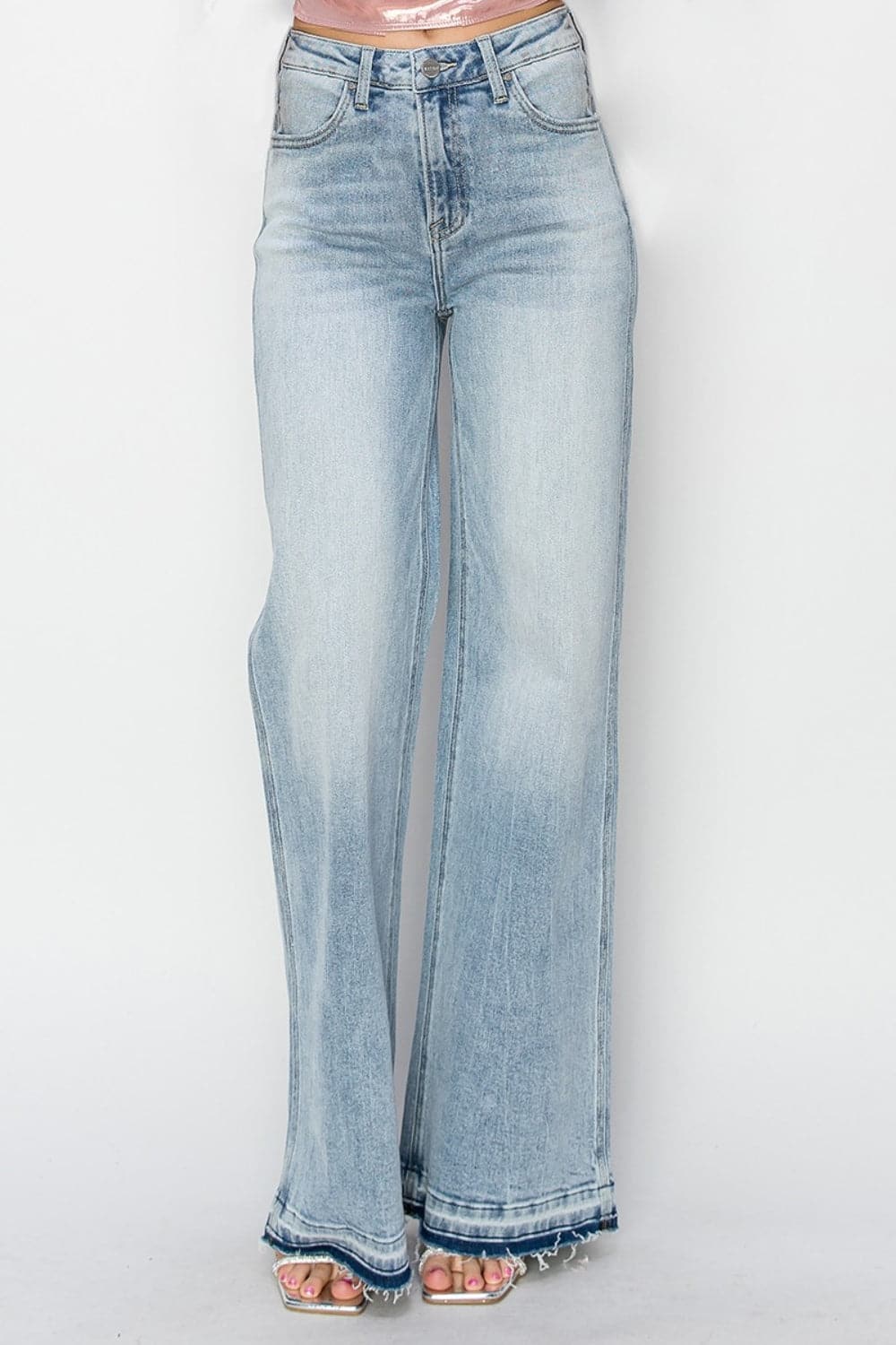 Risen Full Size High Rise Wide Leg Jeans.