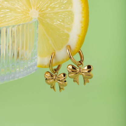 18K Gold-Plated Bow Earrings.