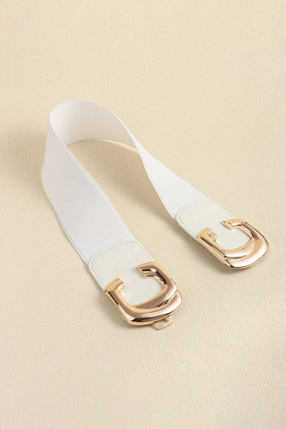 Zinc Alloy Buckle Elastic Wide Belt.