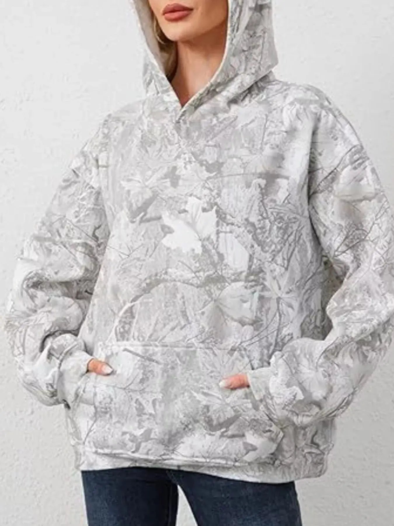 Full Size Kangaroo Pocket Long Sleeve Hoodie Plus Size Simply Love