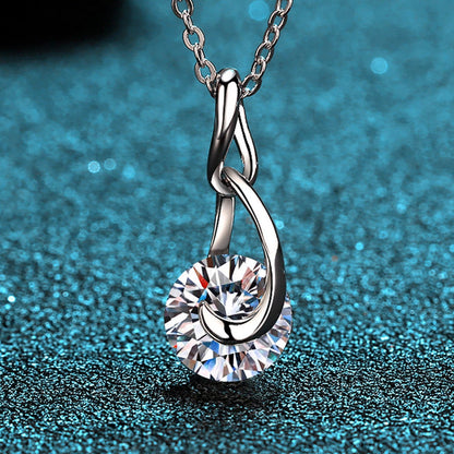 2 Carat Moissanite 925 Sterling Silver Necklace.