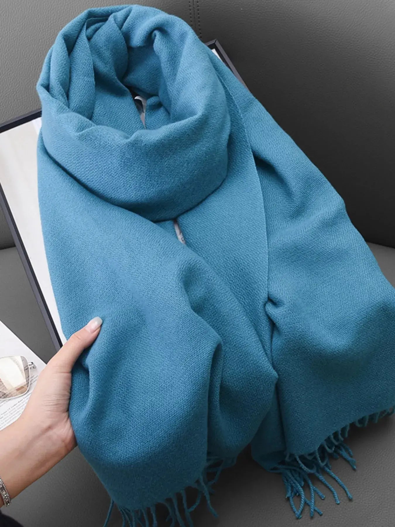 Solid Color Fringe Scarf Simply Love