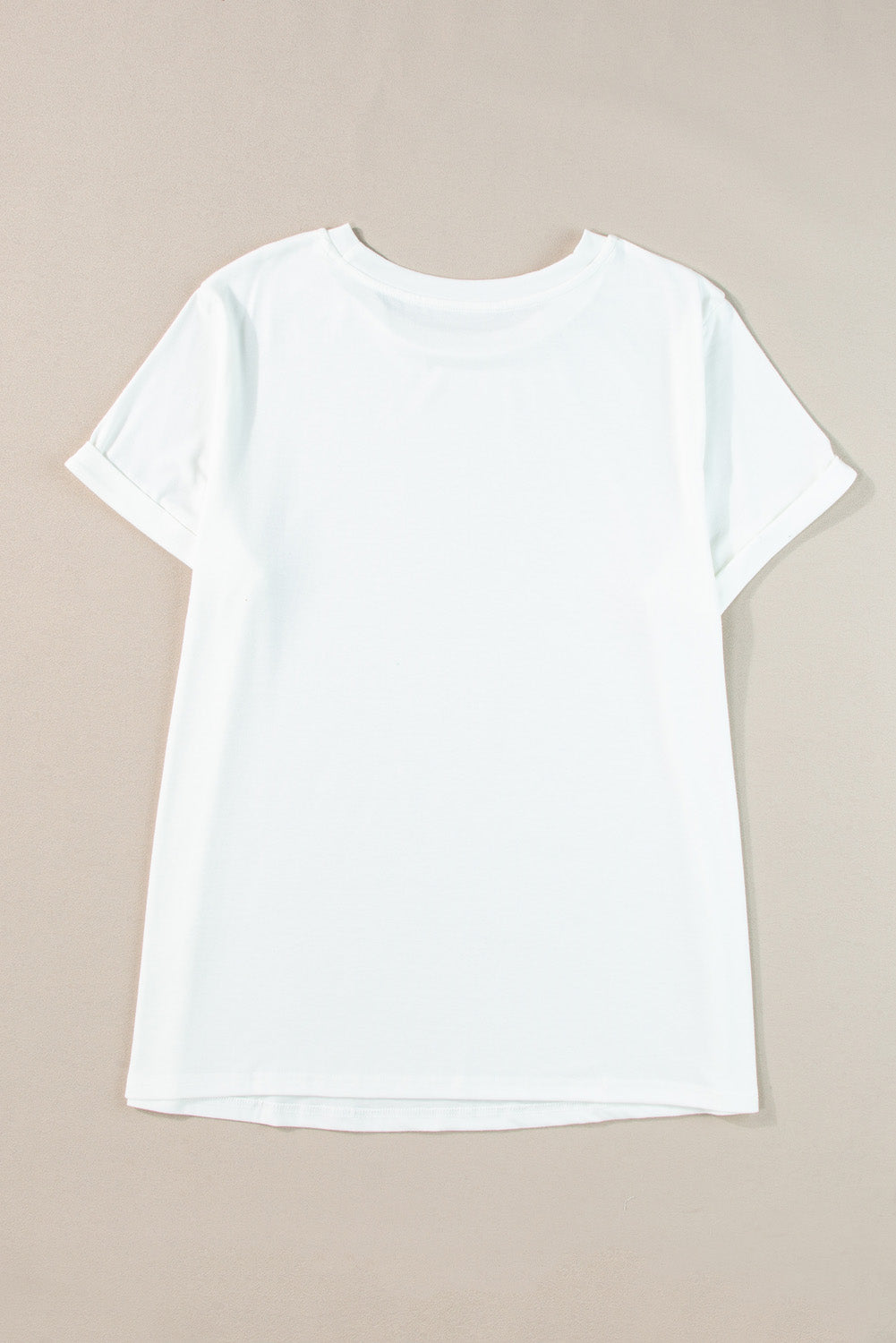 Chic white rolled sleeve plus size tee for effortless style