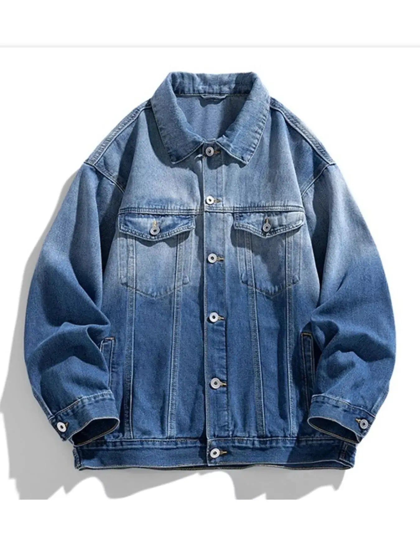 Men's Washed Button Up Denim Jacket Simply Love