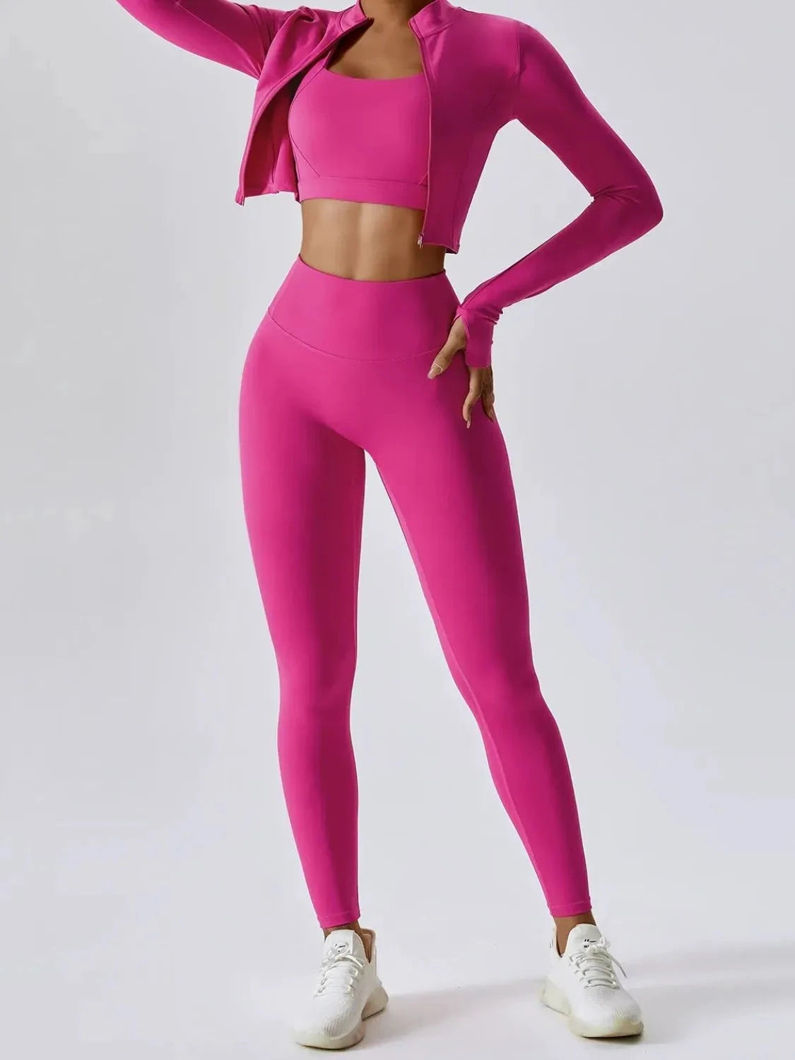 Bra Outerwear and Leggings 3-Piece Active Set Coco’s Tee Boutique