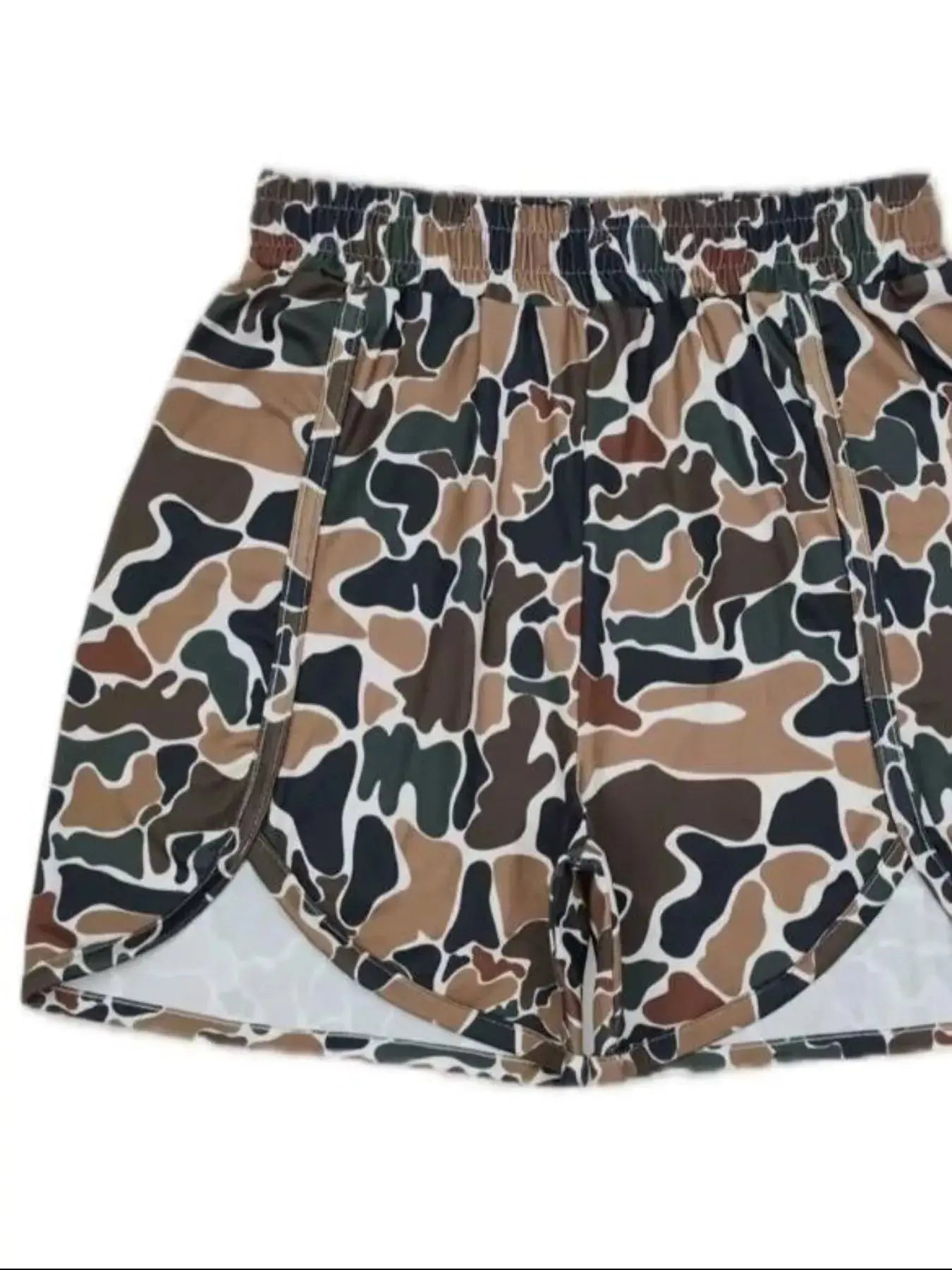Camo Print Elastic Waist Shorts Simply Love