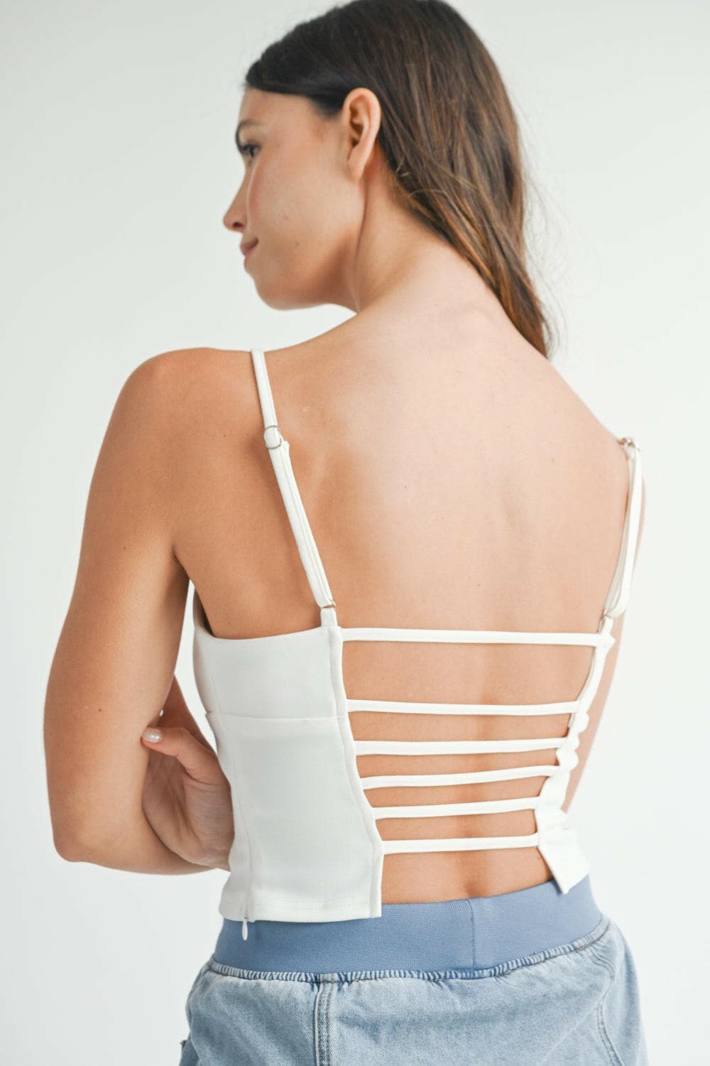 MABLE Strappy Back Cropped Cami.