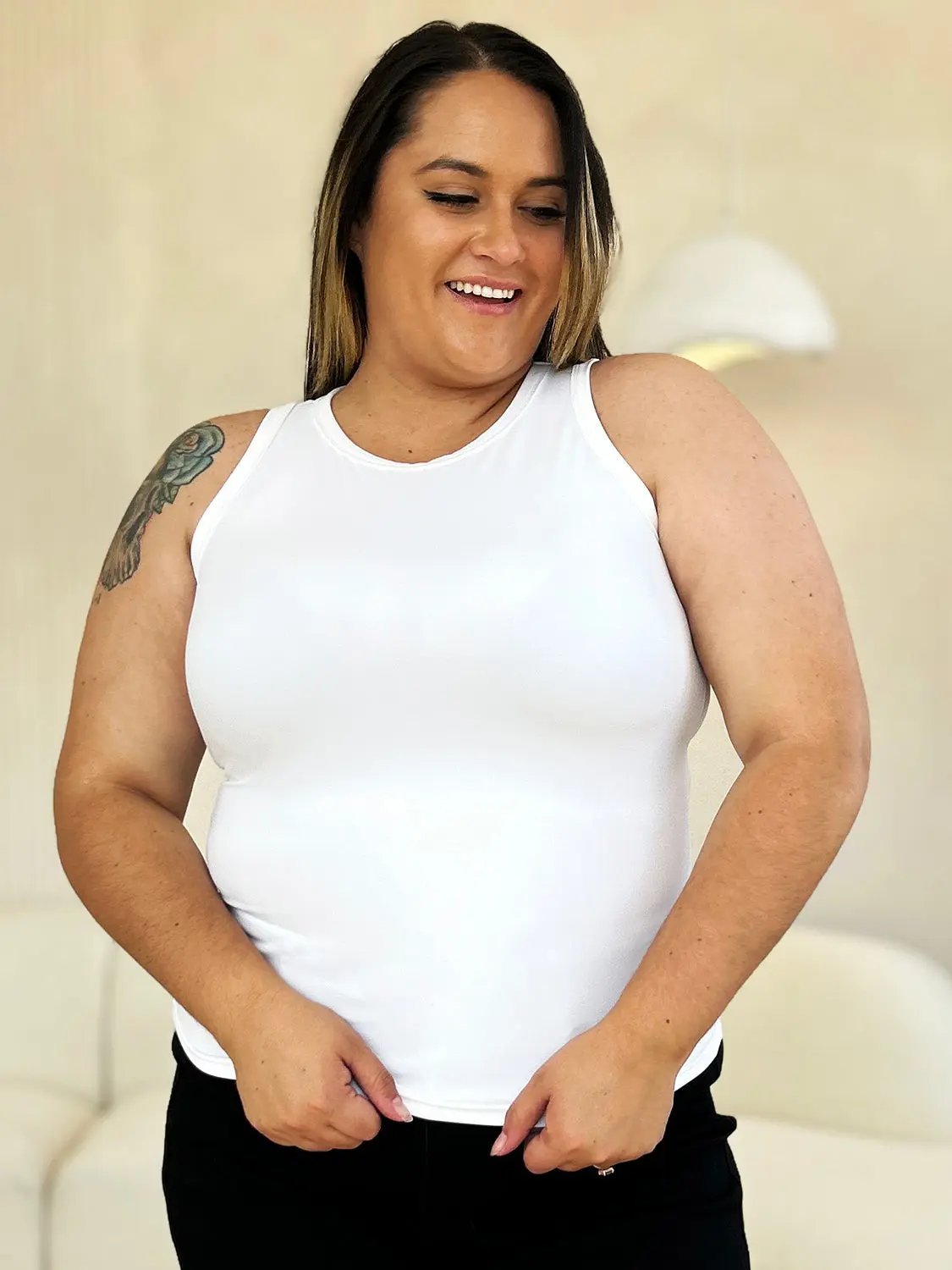 Basic Bae Full Size Round Neck Slim Tank - Love Salve