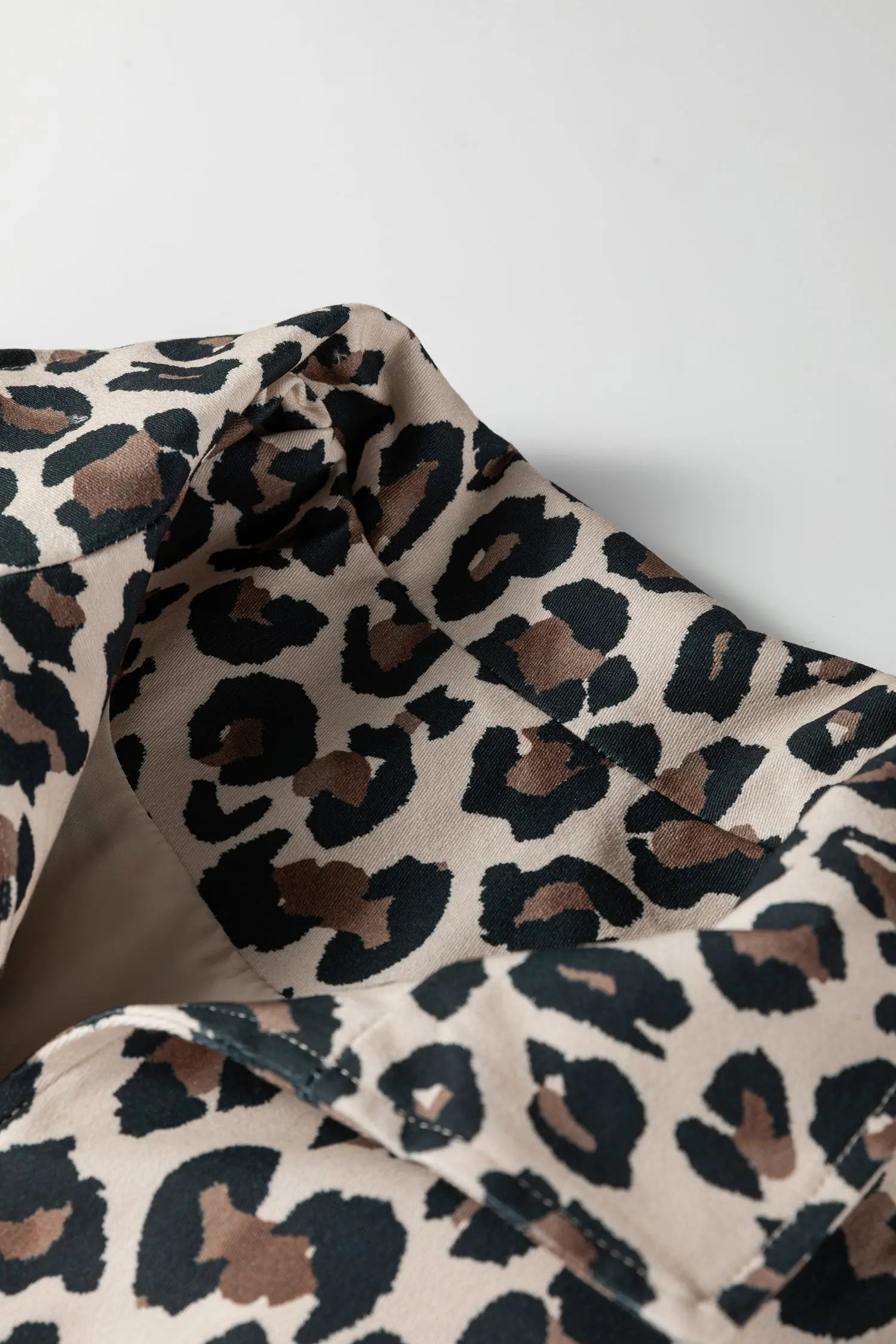 Brown Leopard Print Open Front Jacket Vest For Women Dear-Lover Dropshipping