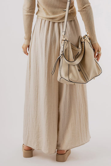 Tied sheer wide leg trousers