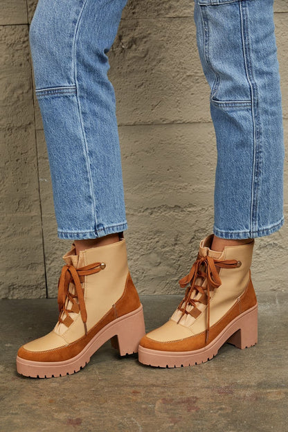 East Lion Corp Lace Up Lug Booties.