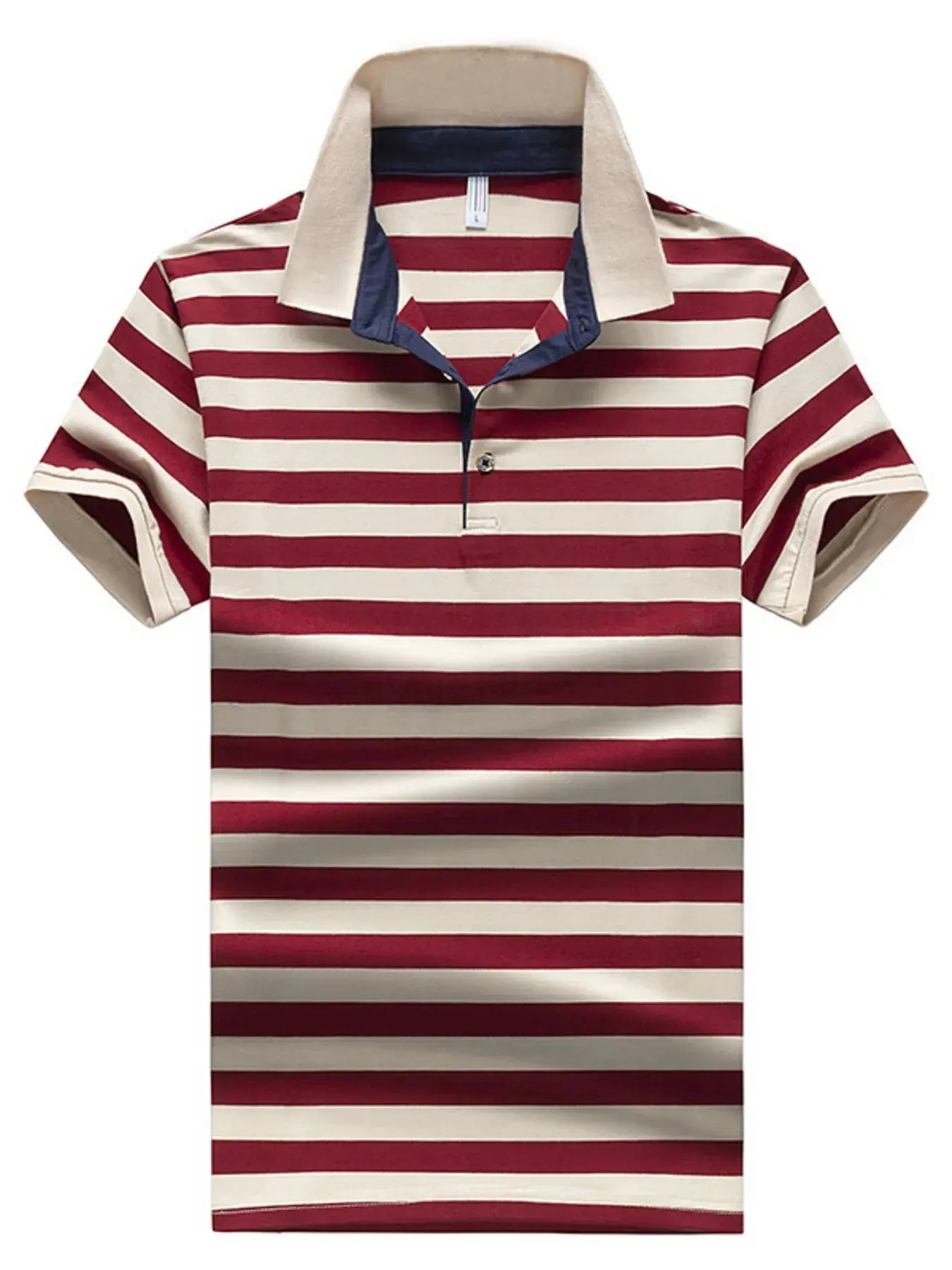 Men's Plus Size Striped Short Sleeve Polo Shirt Simply Love