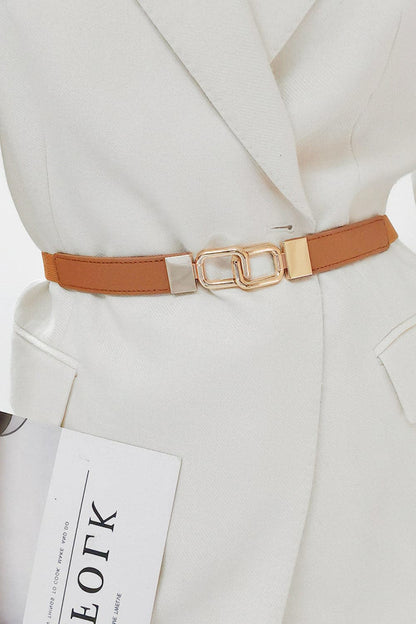 Geometric Double Buckle Elastic Belt.