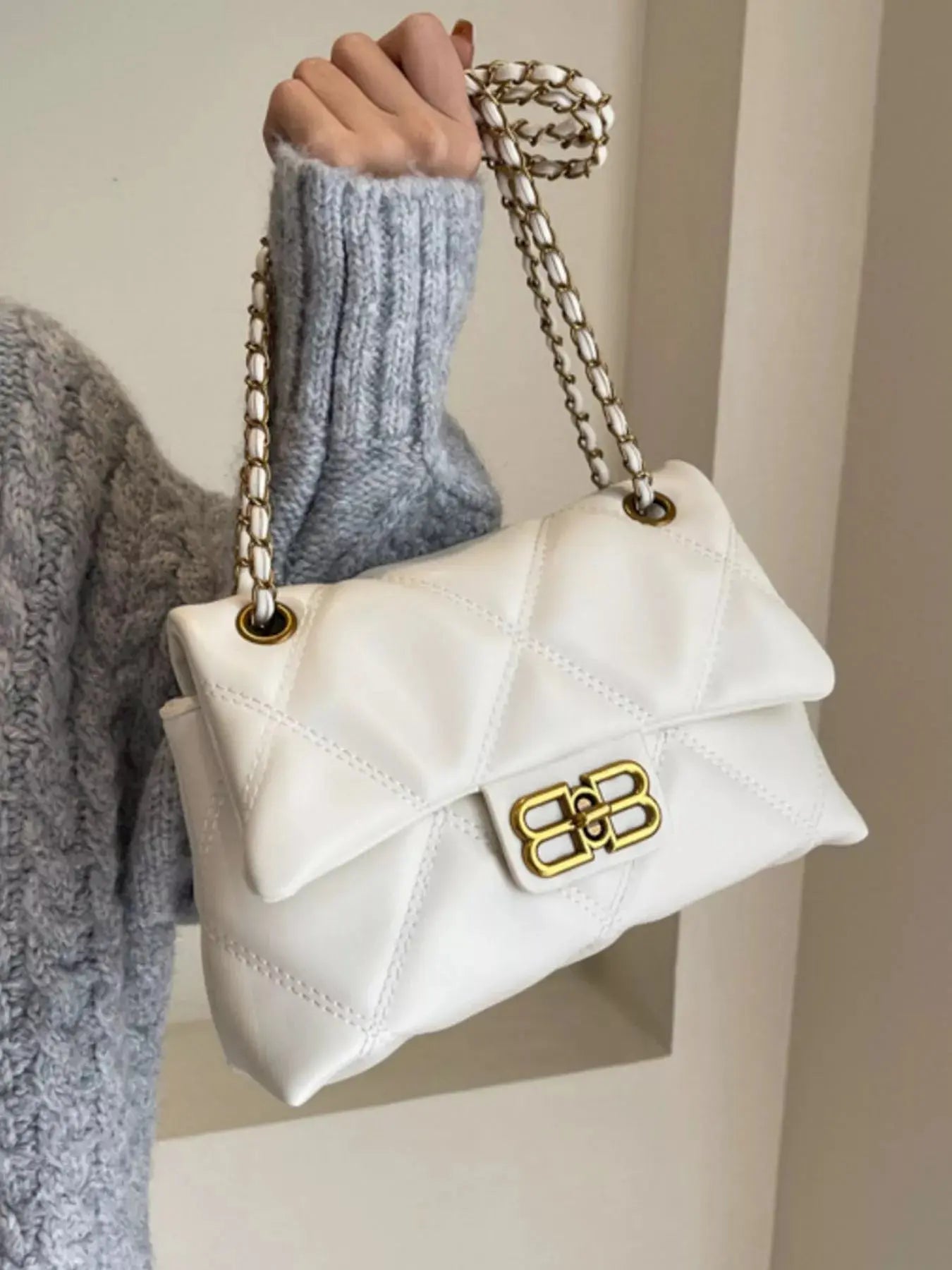 Quilted Flap Chain Crossbody Bag Simply Love