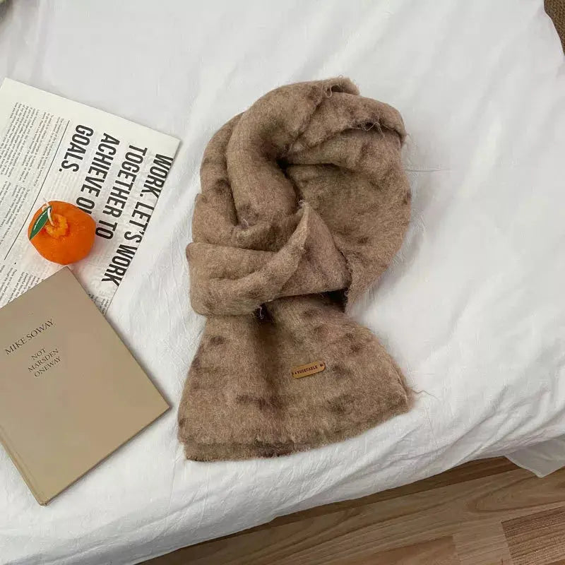 Soft Fuzzy Contrast Scarf Simply Love