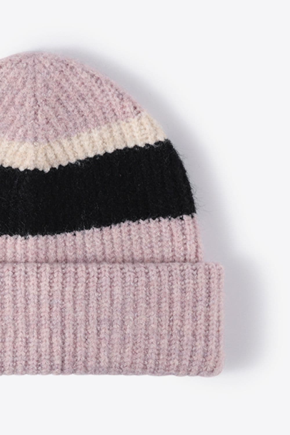 Tricolor Cuffed Knit Beanie.