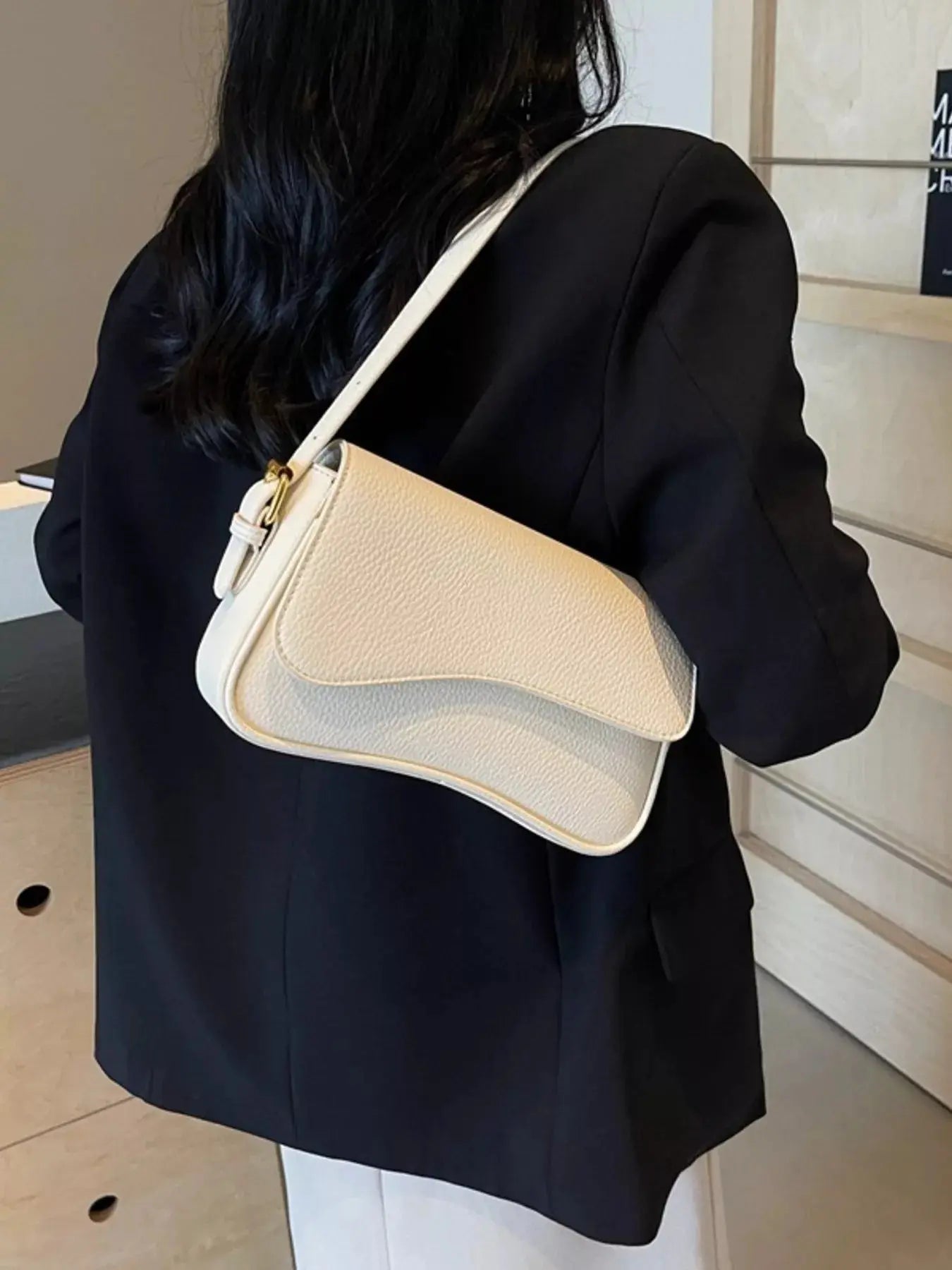 Solid Color Leather Crossbody Bag Simply Love