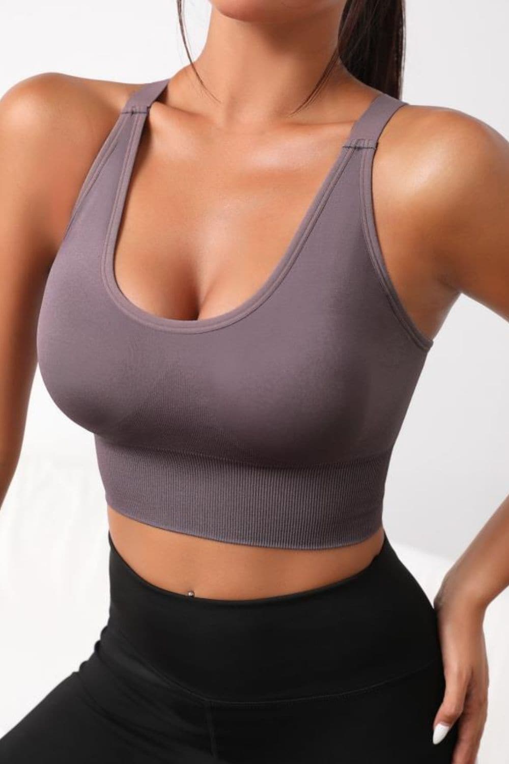 Scoop Neck Long Active Bra.