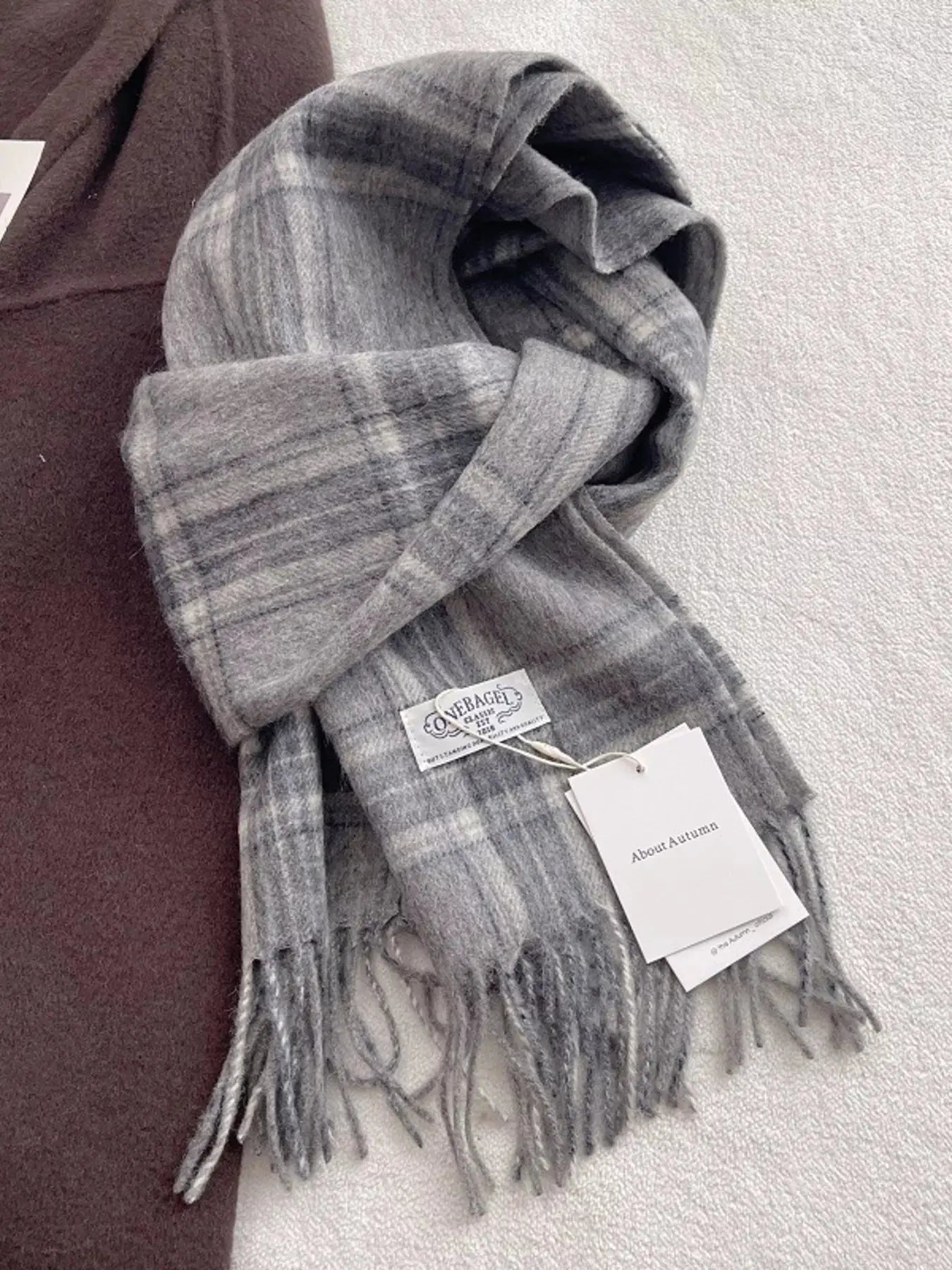 100% Wool Plaid Fringe Scarf Simply Love