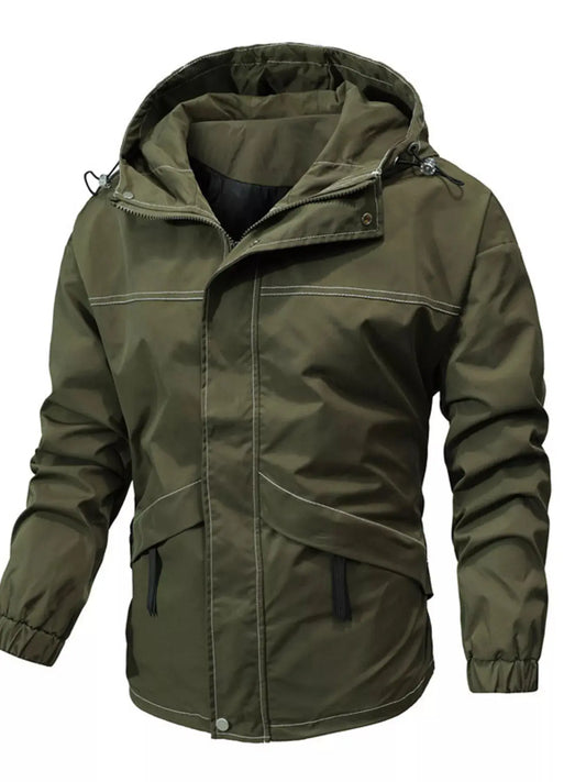 Men's Plus Size Hooded Windproof Outdoor Jacket Simply Love