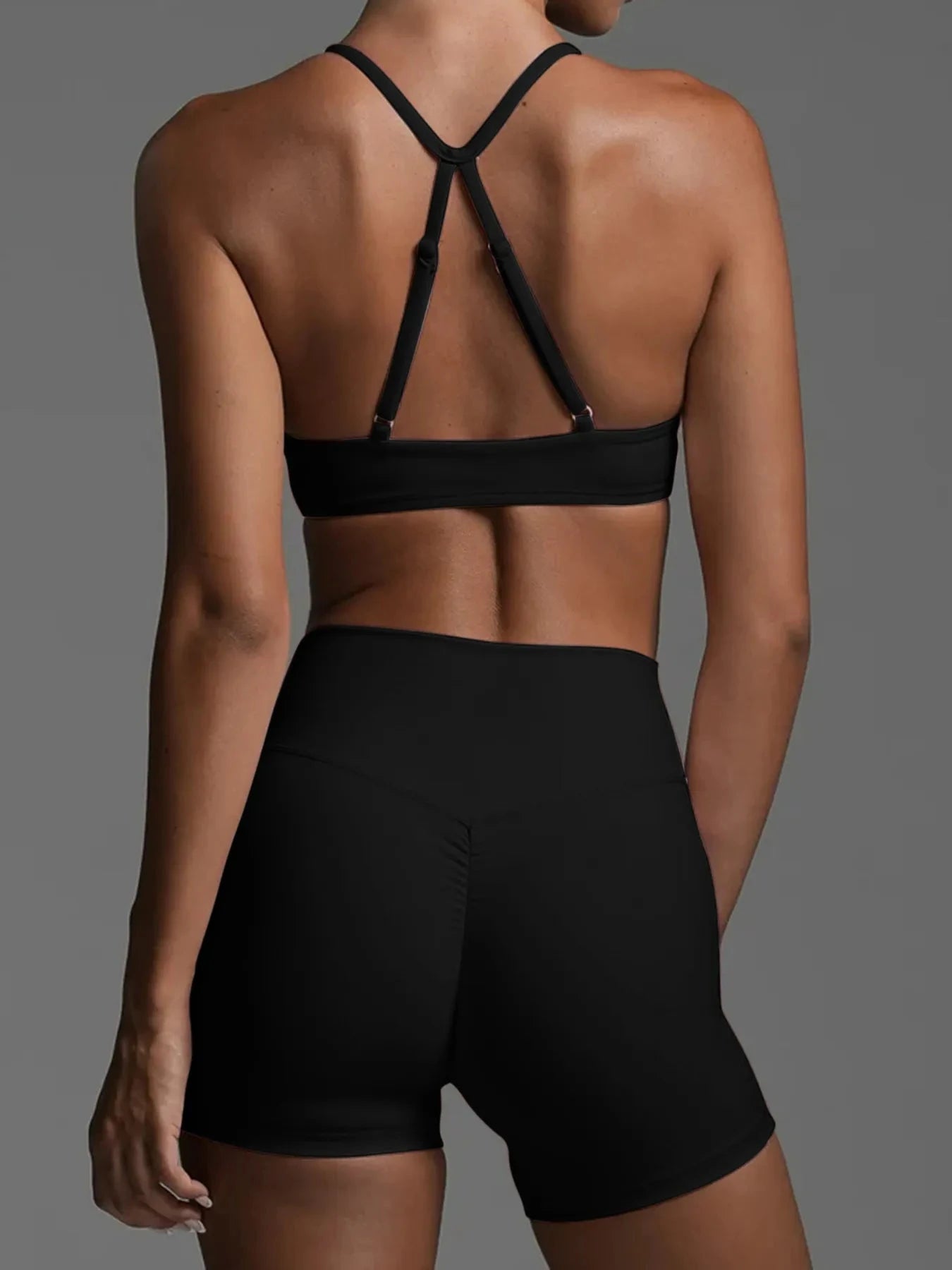 Ruched Sports Bra and High-Waisted Shorts Active Set Coco’s Tee Boutique