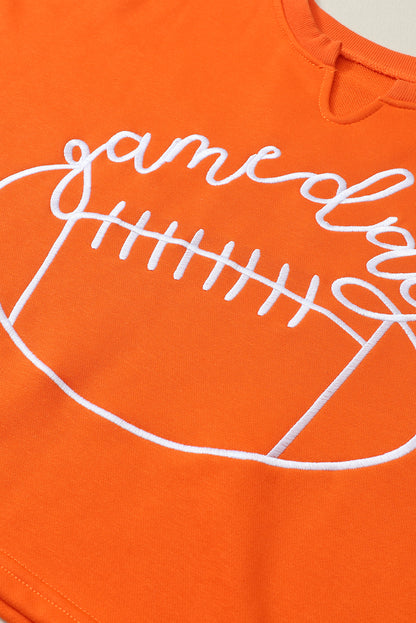 Cheer on game day with our stylish orange rugby sweatshirt