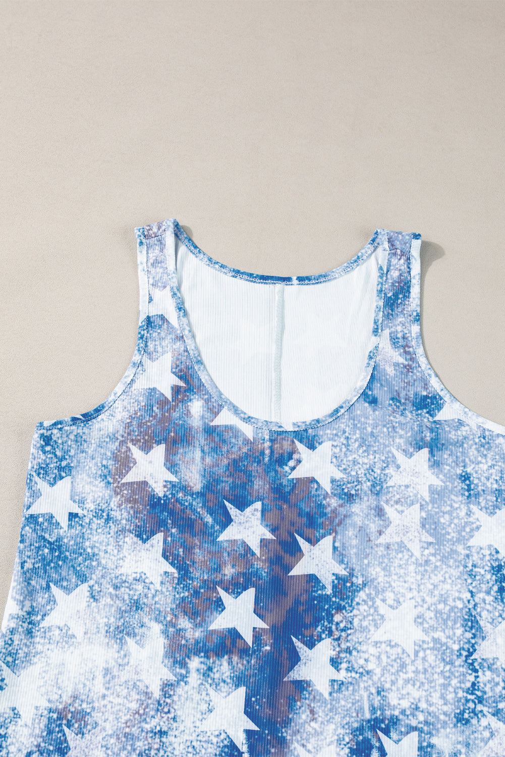 Patriotic blue vintage flag print tank top