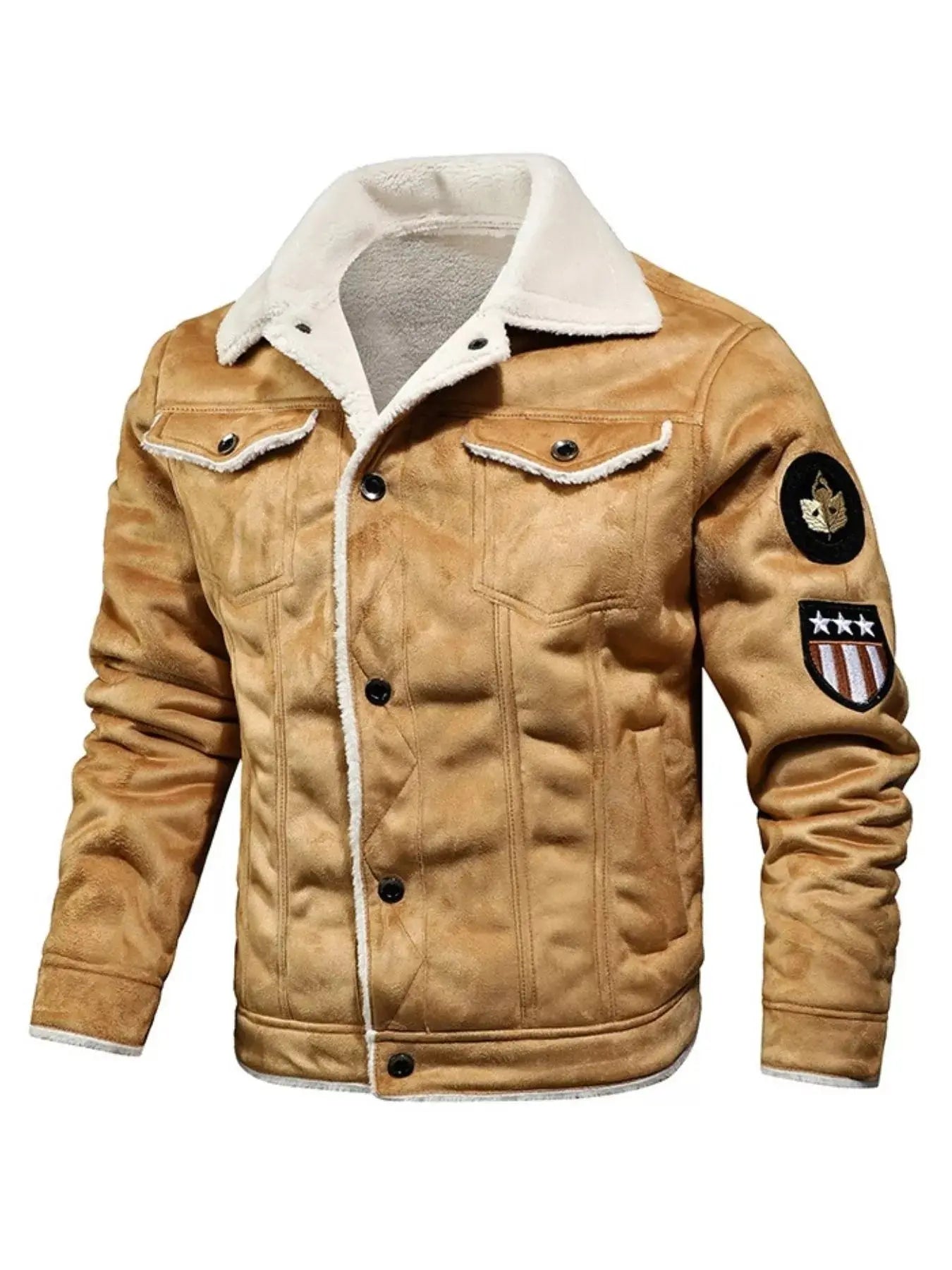 Men's Plus Size Shearling Lined Zip Up Jacket Simply Love