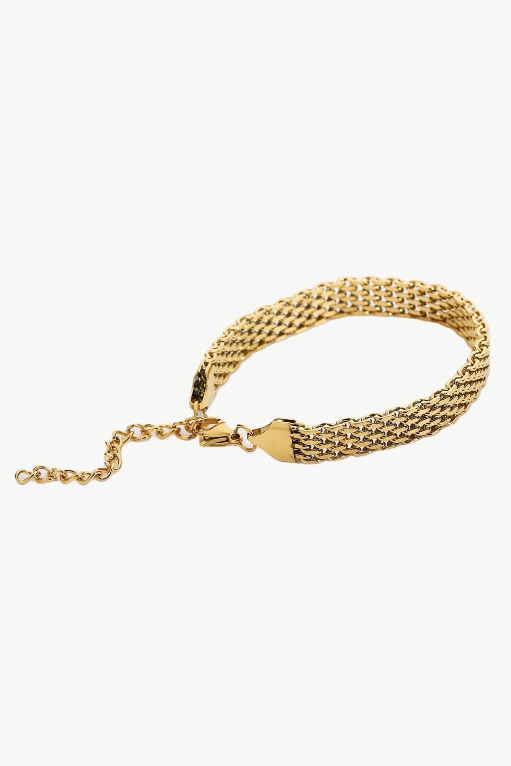 18K Gold-Plated Wide Chain Bracelet.