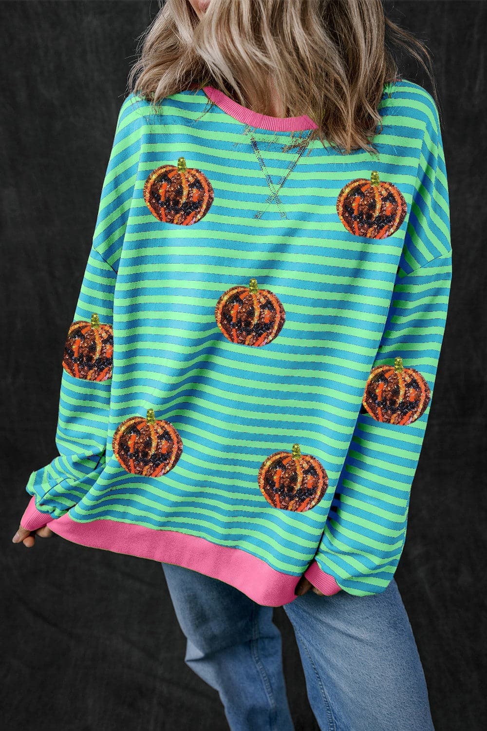 Pumpkin Striped Round Neck Long Sleeve SweatshirtFeatures: Sequin
Sheer: Opaque
Stretch: Slightly stretchy
Material composition: 95% cotton, 5% elastane
Care instructions: Machine wash cold. Tumble dry low.
ImporteLove Salve Pumpkin Striped Round Neck Long Sleeve SweatshirtSweatshirts & Hoodies