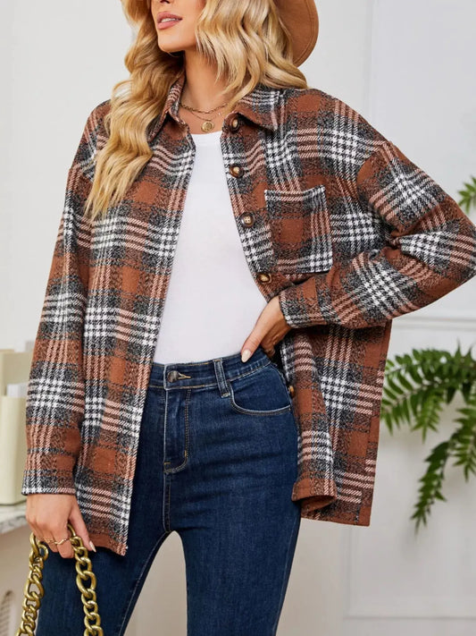 Plaid Button-Up Shirt Simply Love