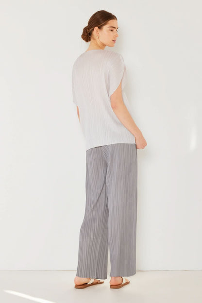 Elegant Pleated Elastic-Waist Straight-Leg Pants for Versatile Styling