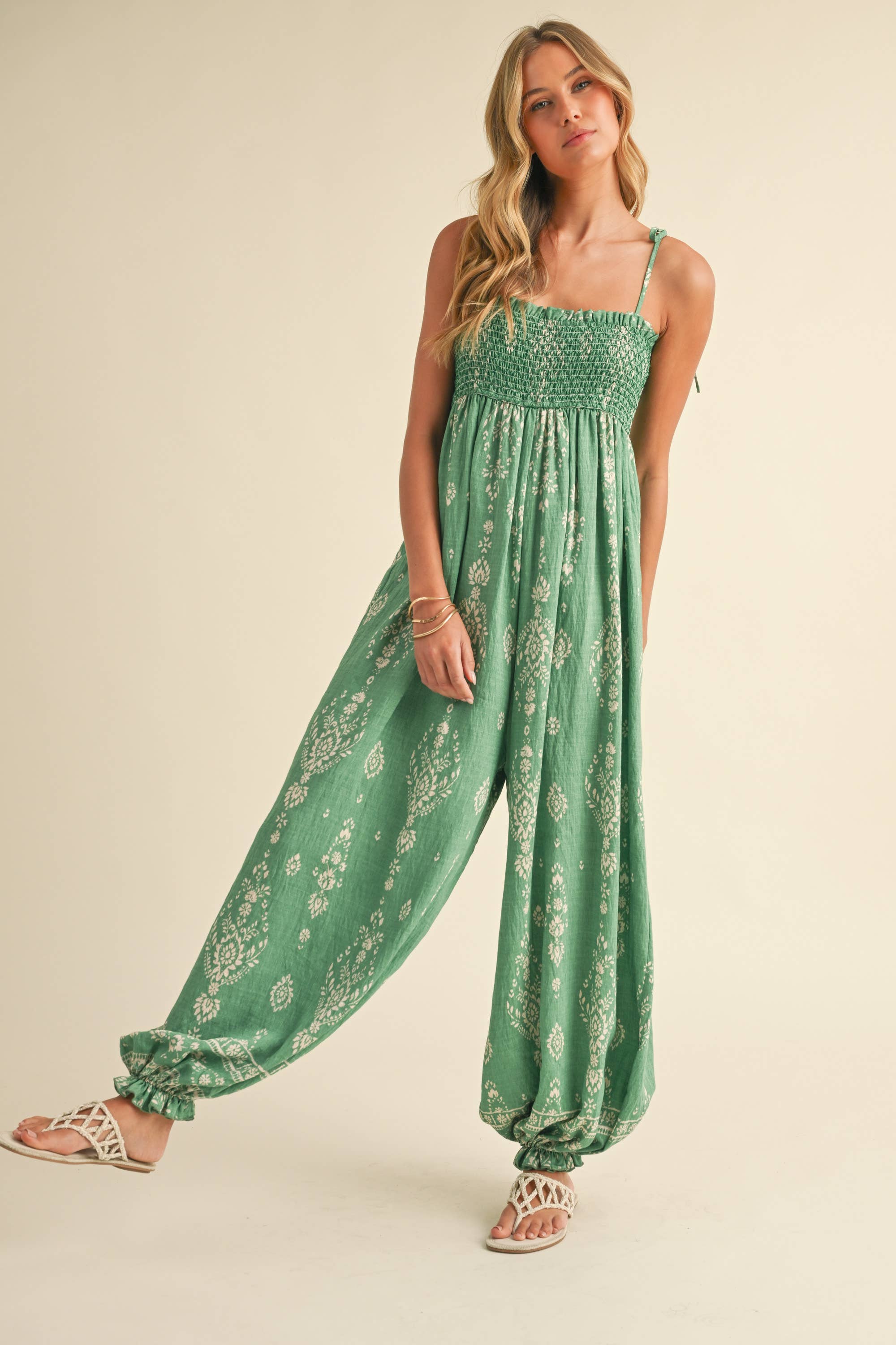 Wildflower Dreams Balloon Jumpsuit Boho Summer Style Fitkitty Culture Athleisure Wear, Yoga Wear & Women's Clothing