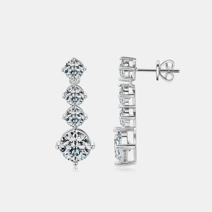 4 Carat Moissanite 925 Sterling Silver Earrings.