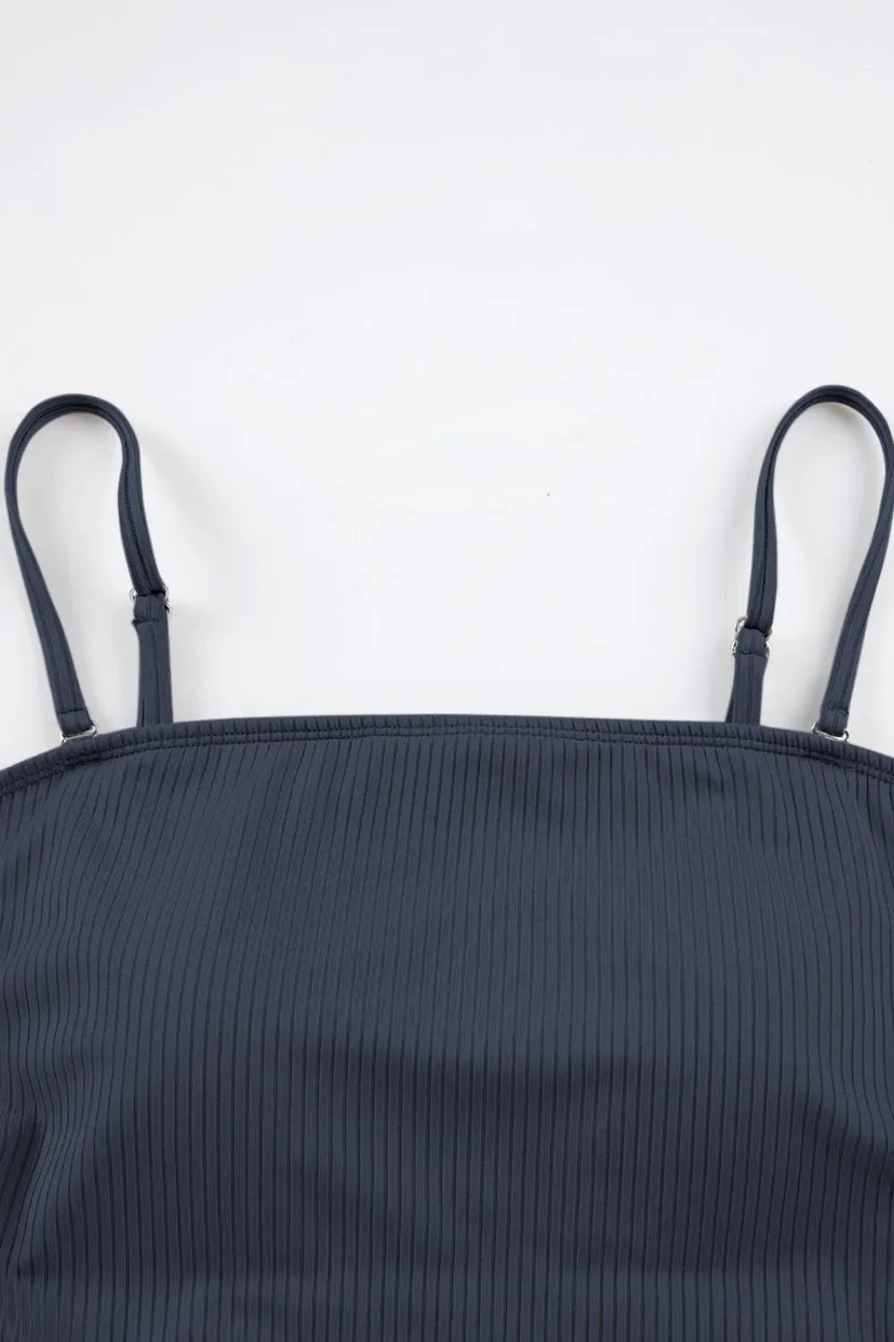 Ribbed Drawstring Sides Cutout One Piece Swimsuit