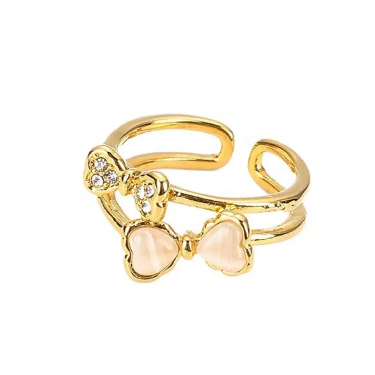 18K Gold-Plated Bow Open Ring Simply Love