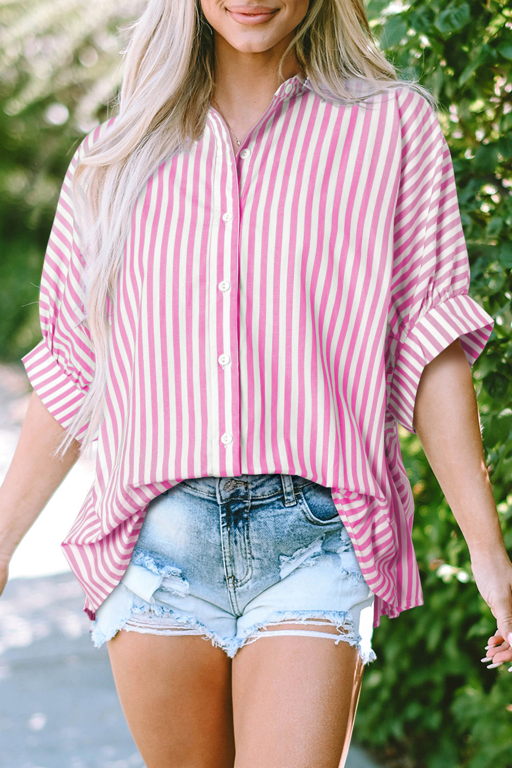 Baylee Stripe Dolman Sleeve Oversized Top for Women - Love Salve 
