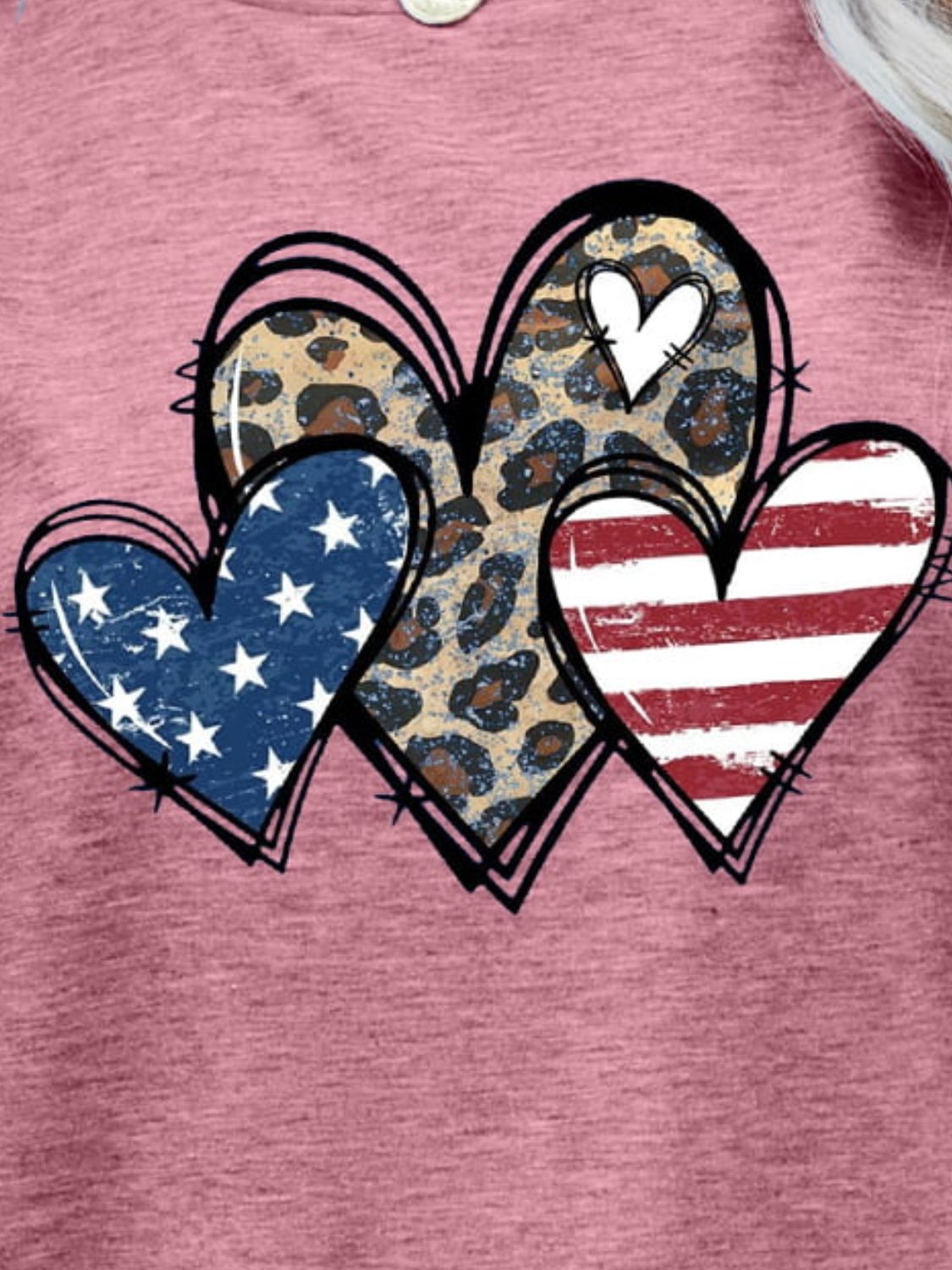 Simply Love: Patriotic Leopard Heart Tee