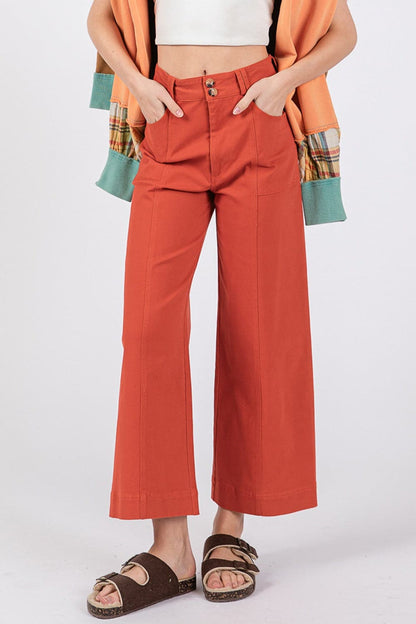 SAGE + FIG Wide Leg Cropped Pants.