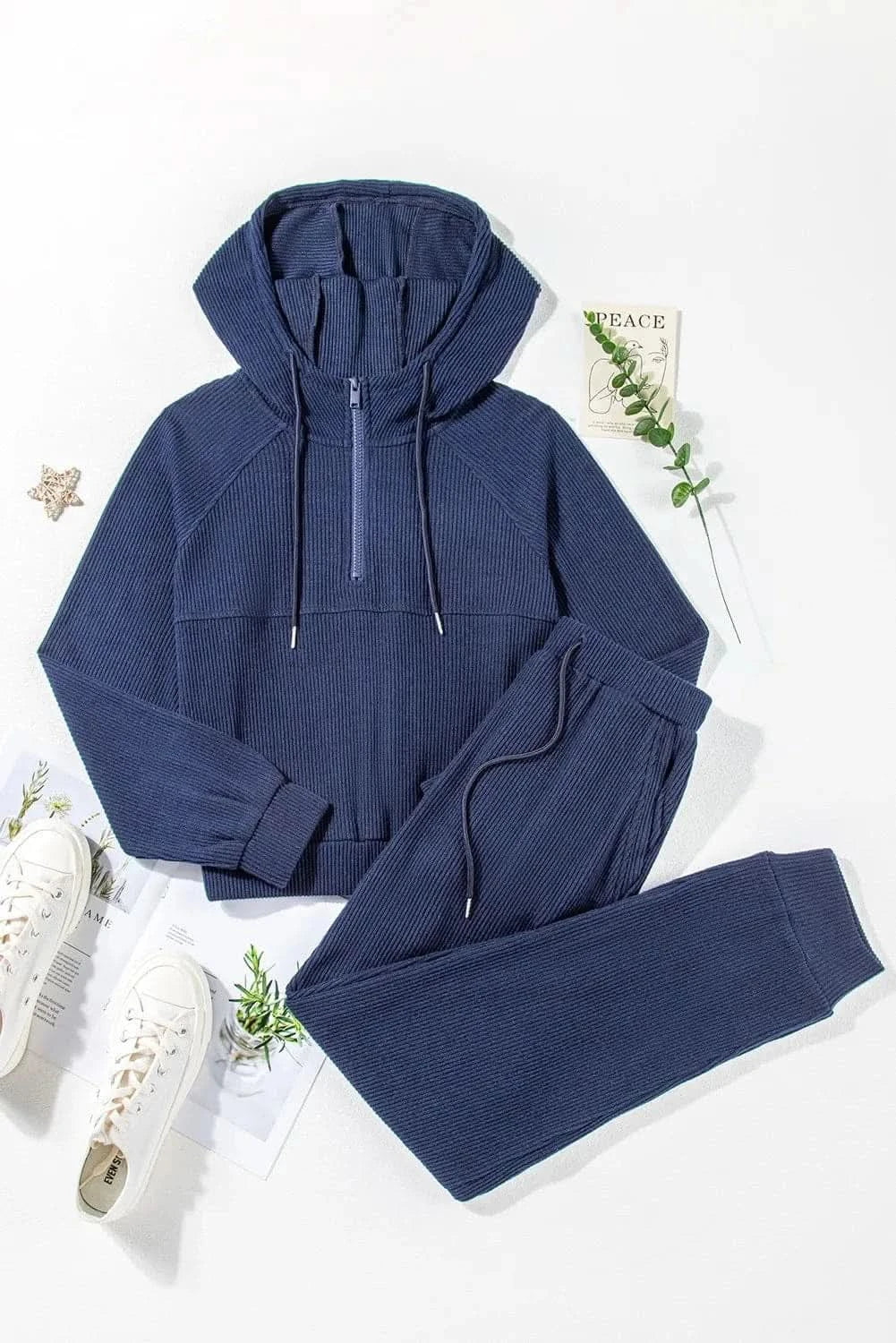 Cozy activewear hoodie and joggers set - Love Salve 